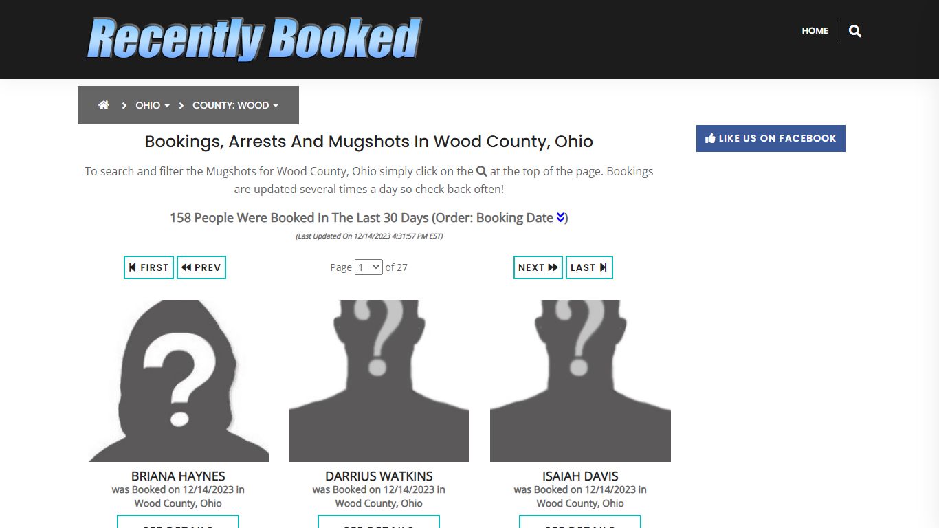 Recent bookings, Arrests, Mugshots in Wood County, Ohio - Recently Booked